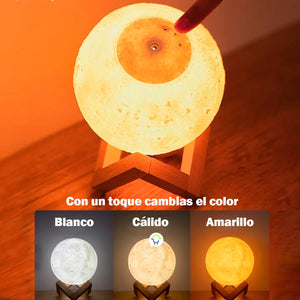 Humidificador Lámpara Luna LED Difusor Aroma Cambia Color 🌕