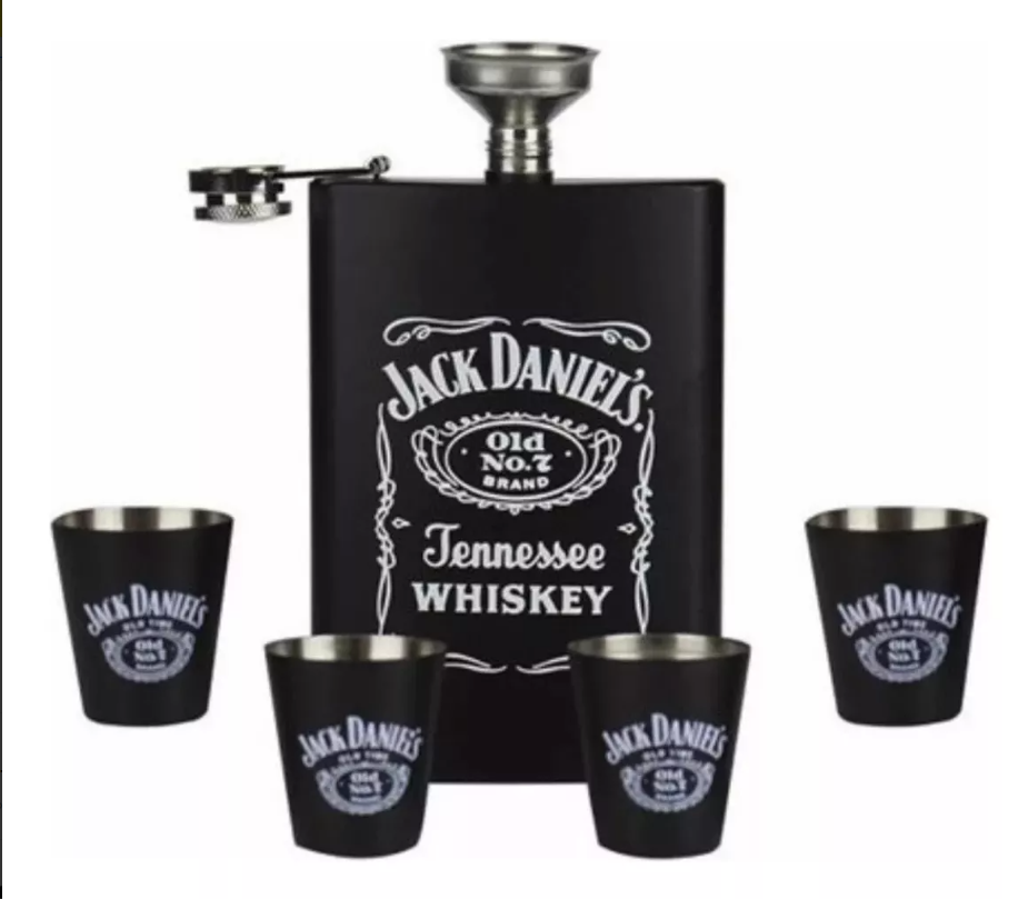 Licorera Jack Daniels Copas y Embudo