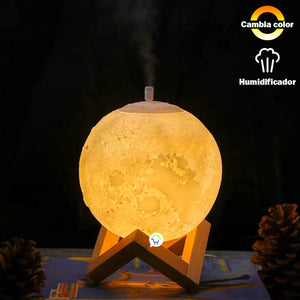 Humidificador Lámpara Luna LED Difusor Aroma Cambia Color 🌕